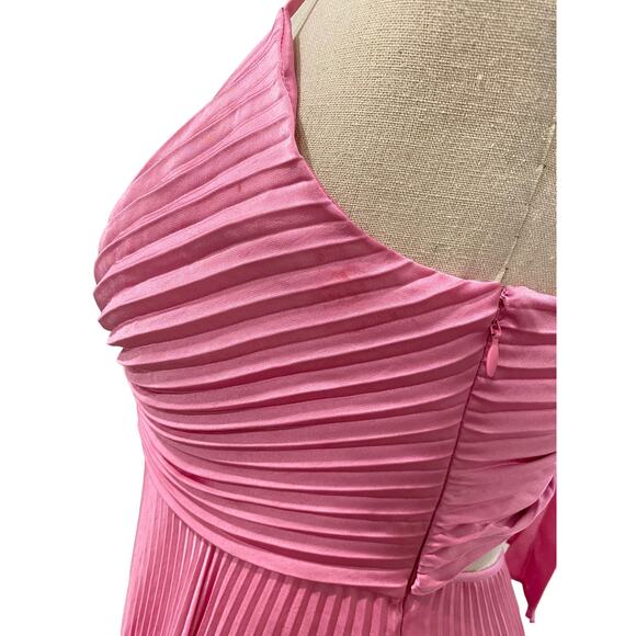 A.L.C. Gemini Pleated Cut Out Midi Dress Chateau Rouge 10 - Picture 9 of 11